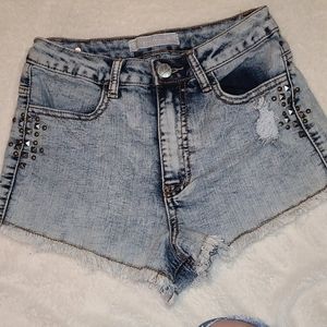 High rise jean shorts